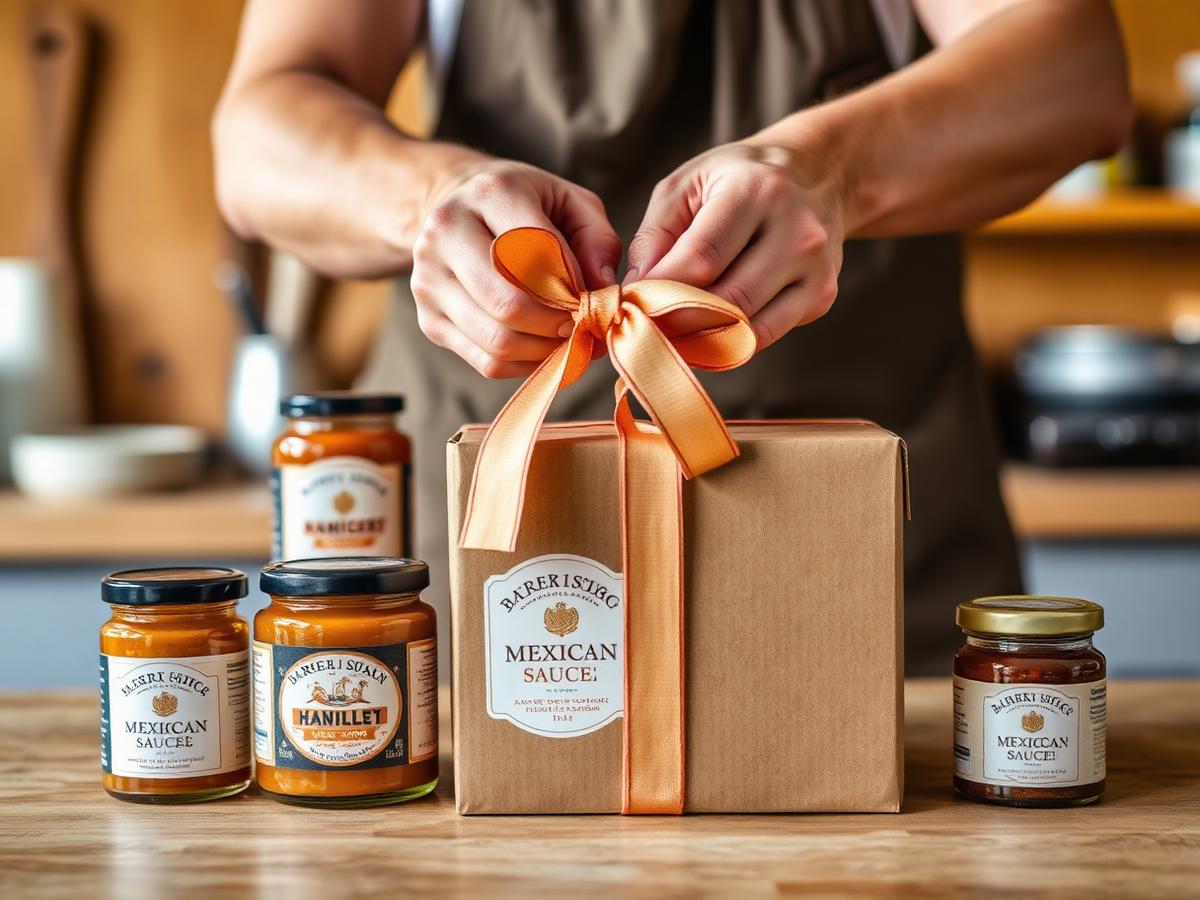 Empaque artesanal de kits con salsas mexicanas
